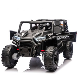 TopComfy Baby Walkers Two Seater Kids Ride Four Wheel Drive Four Wheel Suspension Extra Large Seat Front Design for Kids, Black, 44.09"*25.39"*14.96" - 1 of 4