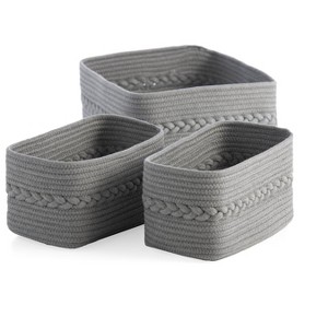 Shiraleah Assorted Set Of 3 Dharma Organizer Storage Baskets - Gray - 1 of 4