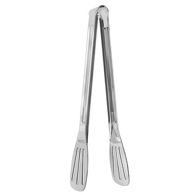 Unique Bargains Cooking Stainless Steel Toaster Salad Serving Tongs Silver  Tone 9.5&11 2 Pcs