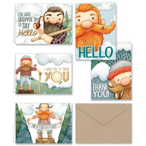 Paper Frenzy Lumberjack Thank You and General Note Cards & Kraft Envelopes - 25 pack - 1 of 4