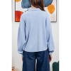 August Sky Women's Spread Collar Half Button Up Knit Pullover - 2 of 4