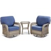 Buenhomino 6PCS Outdoor Furniture Set with 5" Thick Cushion, Outdoor Sofa Couch Set with Swivel Chairs and Ottoman, Brown Wicker Patio Furniture Set - 2 of 4