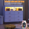 Changing Table Dresser with Drawers, Baby Dresser with Changing Table Top, Power Outlet,LED Light&betal Feet,Diaper Changing Station Nursery Organizer - 4 of 4