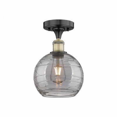 Athens Deco Swirl - 1 Light Semi-Flush Mount In Industrial Style-11.5 Inches Tall and 7.5 Inches Wide