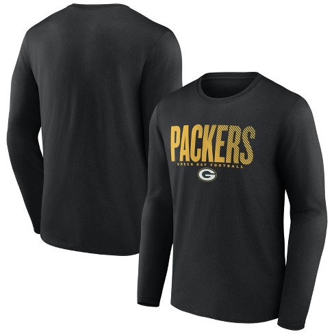 Nfl Green Bay Packers Men's Transition Black Long Sleeve T-shirt : Target