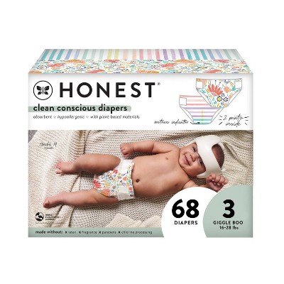 The Honest Company Disposable Diapers Flower Power & Rainbow Stripes - Size 3 - 68ct