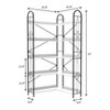 72" H 5-Tier Corner Shelf Anti-Tip Steel Frame Adjustable Feet Vertical Storage Rack Walnut Finish Living Room Bedroom - 2 of 4