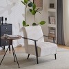1pc Modern Lounge Chair with Polyester Upholstery and Metal Frame No Table Included for Living Room Bedroom or Office Use - Coolbibila - 2 of 4