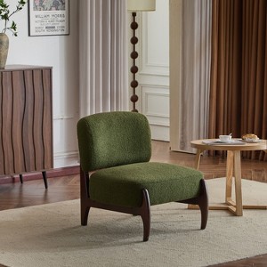 Airsurfer 25.5" Modern Boucle Lounge Chair with Solid Wood Frame, Soft and Durable Boucle Upholstery, Perfect for Living Room, Bedroom, or Office - 1 of 4