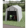 Portable Carport, Storage Shed with Heavy Duty Waterproof Tarp & 2 Roll-Up Zipper Doors, Ideal Tent for Motorcycles, Bikes, Garden Tools - 2 of 4