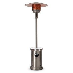 Aspect Living Patio Heater with LED Table 48,000 BTU Output Electronic Ignition System, With Wheels, Portable Propane Patio Heater - Stainless Steel - 1 of 4