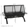 Sunnydaze Outdoor Camping or Backyard Rectangular Northland Fire Pit with Cooking Grill Grate, Spark Screen, Log Poker, and Fire Pit Cover - 36" - 4 of 4