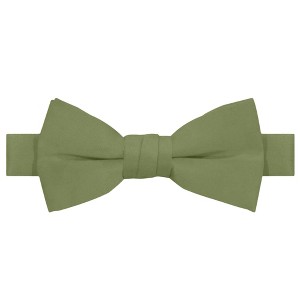 Jacob Alexander Young Boys' Solid Color Pre-Tied Adjustable Banded Bow Tie - 1 of 4