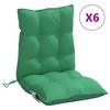 vidaXL Lowback Chair Cushions 6 pcs Green Oxford Fabric - 2 of 4