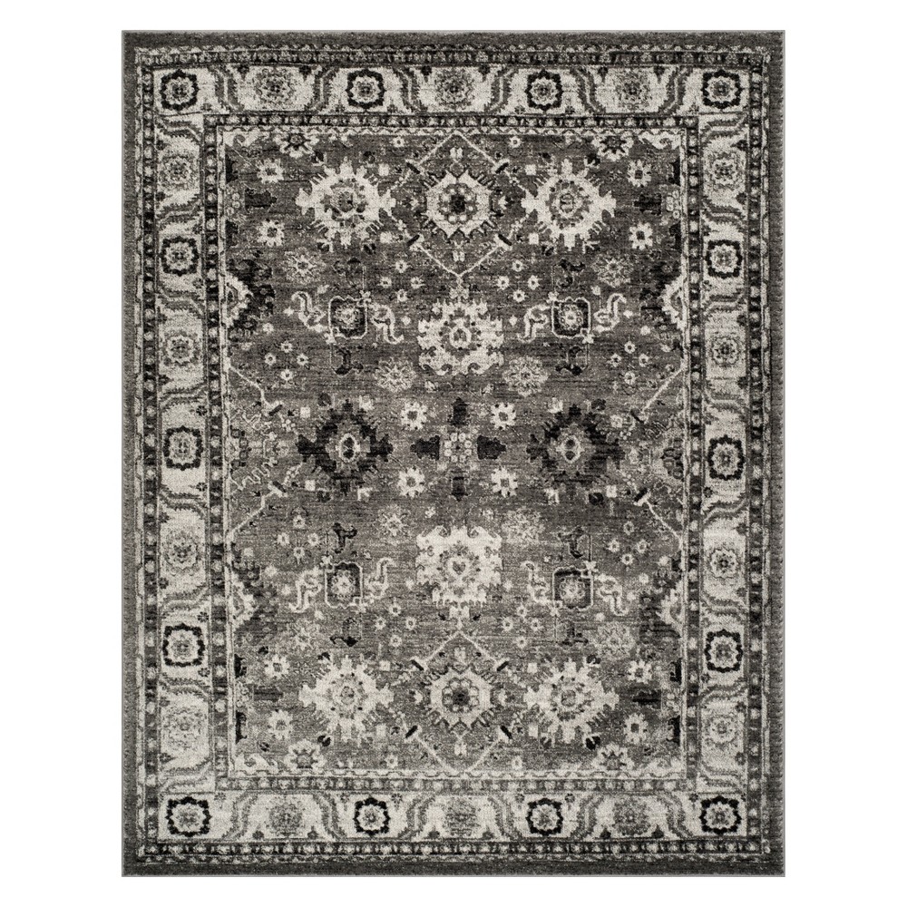 9'x12' Floral Loomed Area Rug Gray/Black - Safavieh