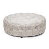 Cardiff Script Print Modern Tufted Ottoman Beige Baxton Studio