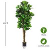 6ft Artificial Natural Fig Tree Bush Indoor/Outdoor decorative Planter - 3 of 4