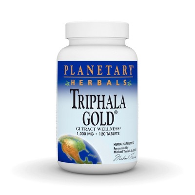 Triphala Gold 1000mg Org Cultivated Fruits by Planetary Herbals  -  120 Tablet