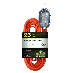 GoGreen Power Portable Hand Lamp with 25ft 16/3 Kink-Free Cord - Durable Construction, Swivel Hook, and Built-in On/Off Switch - 1 of 4