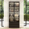 Famapy 74.8" Large Combo Storage Pantry Spacious With Light Modular Display Cabinet Black - 2 of 4