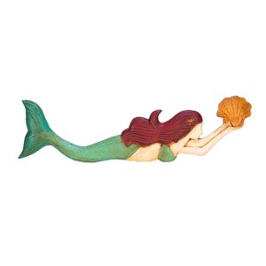 Beachcombers Swimming Mermaid Coastal Plaque Sign Wall Hanging Decor Decoration For The Beach 19.5 x 0.25 x 5.5 Inches. - 1 of 2
