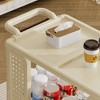 Vynxaria Beige 3-Tier Utility Storage Shelves with Lockable Wheels - 4 of 4
