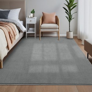 Modern Shag Area Rug Plush Fluffy Rug Non-Slip Throw Rugs for Living Room Bedroom Dining Room Office - 1 of 4