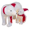 Northlight LED Lighted Chenille Polar Bears Outdoor Christmas Decorations - Warm White - Set of 2 - 3 of 4