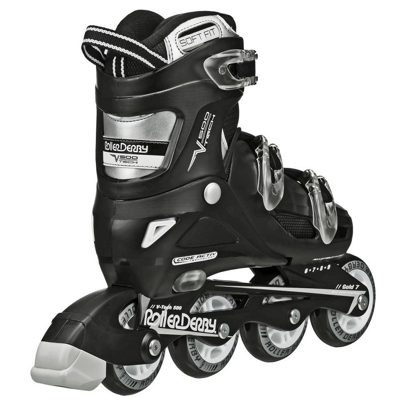 Roller Derby V-Tech 500 Adjustable Kids&#39;&#34; Inline Skates - Black/White (6-9), 3 of 7