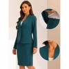 INSPIRE CHIC Women's Collarless Blazer and Formal Pencil Skirt Business Suit Set 2 Pcs - 2 of 4