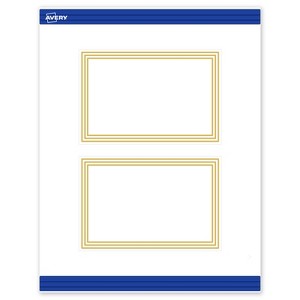 Avery Printable Rectangle Postcards, Gold Multi-Lined Border, 4" x 6", Matte White Rectangle Postcards, Laser/Inkjet, 20ct, Great for Postcards - 1 of 4