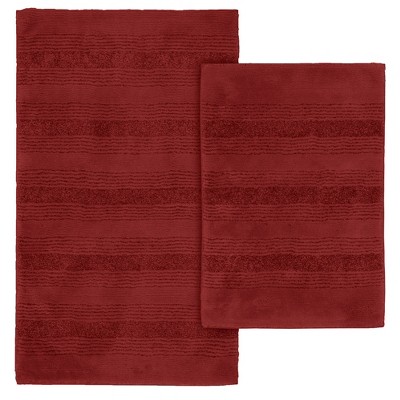 Garland Rug Traditional 4-Piece Bathroom Rug Set Red