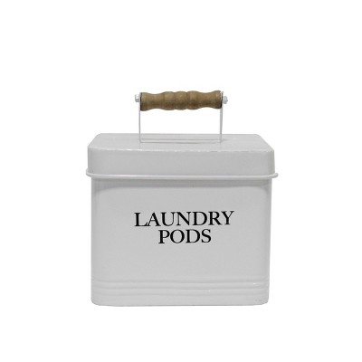 VIP Metal 12.6 in. White Laundry Pods Box with Handle