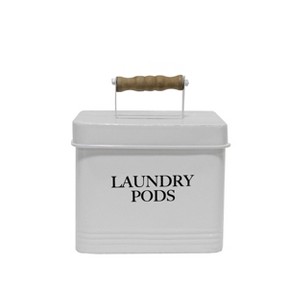 VIP Metal 12.6 in. White Laundry Pods Box with Handle - 1 of 2