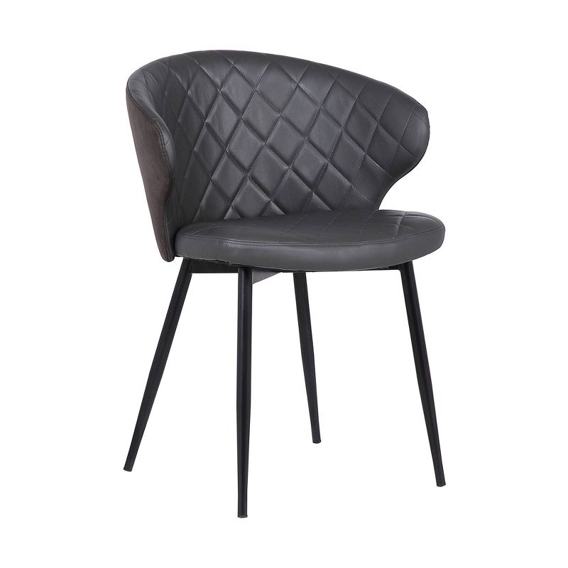 Ava Contemporary Dining Chair Faux Leather Black/Gray - Armen Living, 1 of 8
