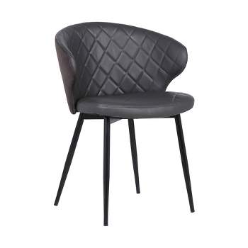 Ava Contemporary Dining Chair Faux Leather Black/Gray - Armen Living