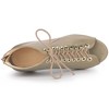 Perphy Women's Peep Toe Lace Up Chunky Heel Ankle Boots - 4 of 4