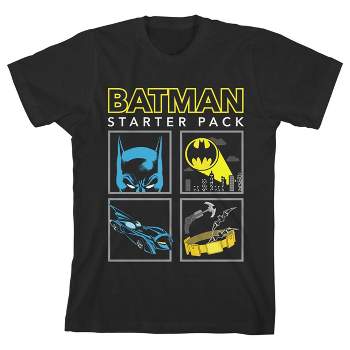 Batman Starter Pack Black T-shirt Toddler Boy to Youth Boy