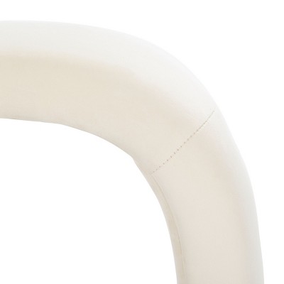 Luxurious Curved Cream Velvet Storage Ottoman