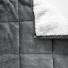 10lbs 50"x60" Hooded Shiny Velvet Reversible to Faux Shearling Weighted Throw Gray - Pur Serenity: Adult Glass Microbead Filling - 3 of 4