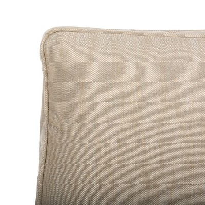 Beige Linen Slipper Chair with Spindle Wood Legs