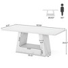 Resenkos Computer Desk, Office Desk, Study Desk,63" Wood Computer Desk, Faux Marble Executive Desk Office Desk,White - 2 of 3