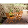 East West Furniture 3-Pc Patio Table Set Consists of a Wooden Folding Table & 2 Folding Patio Chairs Ideal for Garden, Terrace, Bistro, & Porch - 2 of 4