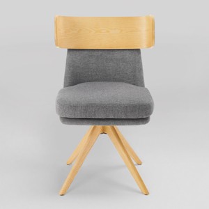Art Leon Linen Fabric Swivel Armless Home Office Chair with Solid Oak Wood Legs - 1 of 4