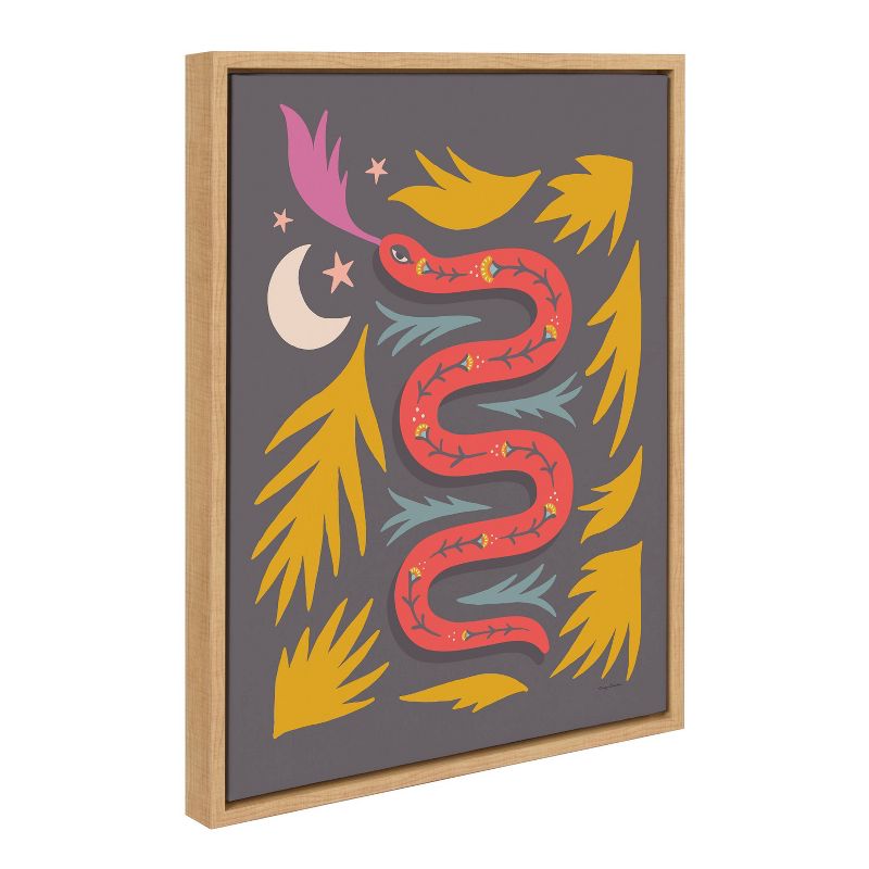 Kate &#38; Laurel All Things Decor 18&#34;x24&#34; Sylvie Snake Charmer Framed Canvas Wall Art by Carey Copeland, 3 of 6