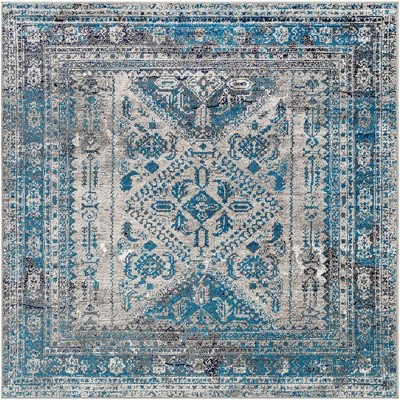Mark & Day Jules 6'7"x6'7" Square Woven Indoor Area Rugs Light Gray/Charcoal