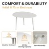 POVISON 28" White Metal Outdoor Round Coffee Table, Weather Resistant Coffee Table for Deck Porch Balcony Backyard Garden - 4 of 4