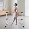 NAYSAYE 4FT Ballet Barre Solid Wood Freestanding Adjustable Double Bar for Home Dance Practice, White, 48"*30"*46" - 2 of 4