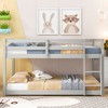 NicBex Twin Over Twin Bed with Low Height Design,Loft Bed with Safety Guardrails for Bedroom,Gray/White/Brown/Espresso - 2 of 4