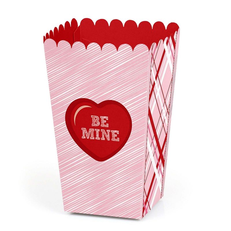 Big Dot of Happiness Valentine's Day Conversation Hearts - Valentine's Day Party Favor Popcorn Treat Boxes - Set of 12, 1 of 7